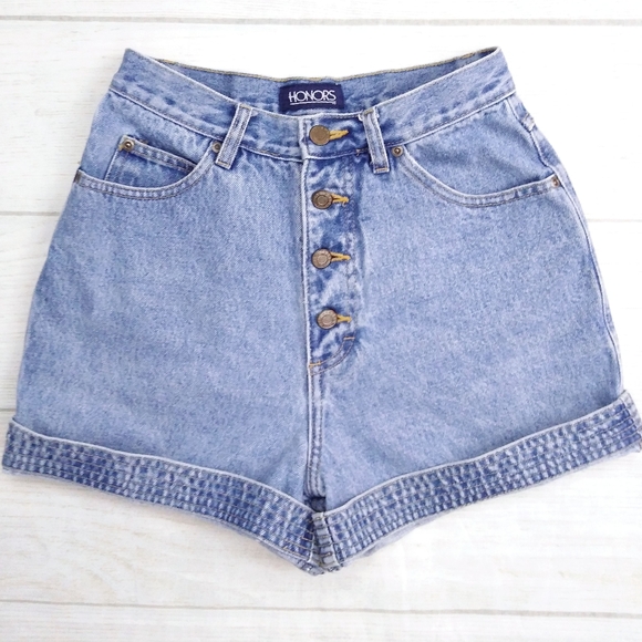 Honors Pants - Vintage Honors High Rise Button Fly Jean Shorts 25